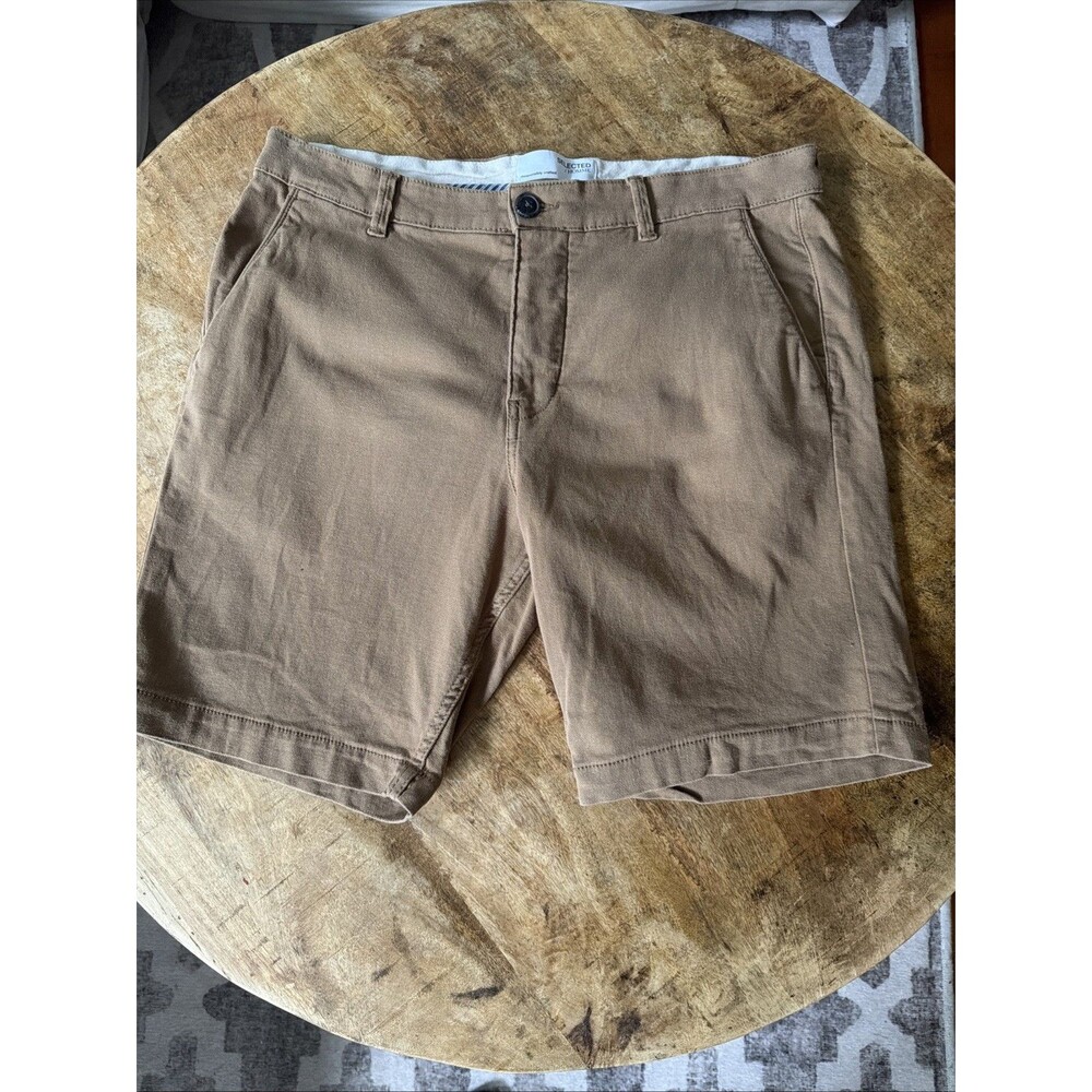 Selected Homme SLHChester Flex Shorts Organic Cotton Elastic Waist Men’s Large
